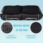 Dog Beds for Two Small Dogs, Double Cat Beds for Indoor Cats, Super Soft Washable Cat Bed with Anti-Slip & Water-Resistant Bottom, Luxury Durable Kitten Bed Puppy Bed, Rectangle Grey Animal Pet Beds