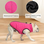 SCENEREAL Dog Winter Coat - Warm Puppy Jacket with Built-in Harness, Waterproof, Fleece Puffer Vest, Windproof Snow Clothes for Small to Medium Dogs