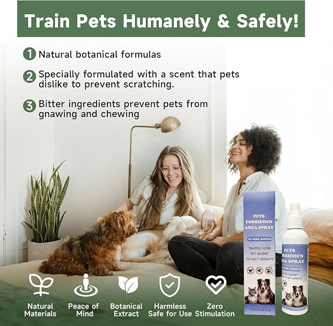 Dog Training Spray (5.92 fl oz) – Discourages Chewing, Barking & Peeing – Indoor & Outdoor Behavior Corrector for Dogs and Cats – Gentle for Dog
