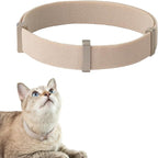 Safety Cat Collar Pro - U.S. IDA Gold Awarding Design, Elastic Quick Release Cat Collar with Buckle Non Breakaway - Lightweight for Kitten All Small Large Cats (Linen, M 7.9-15.7")