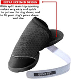 QUMY 4PCS Dog Shoes for Small Dogs, Hot Pavement Summer Puppy Dog Boots & Paw Protectors with Soft Anti-Slip Rubber Sole, Mesh Breathable Dog Booties for Hardfloors, Walking Running Black Size 4