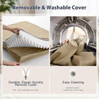 BFPETHOME Outdoor Dog Beds for Large Dogs, Waterproof Dog Bed for Medium, Large, Extra Large Dogs, Orthopedic Pet Bed with Removable Washable Cover, Egg Crate Foam Pet Bed Mat. (42 x 30in, Beige)