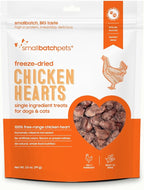 smallbatch Pets Premium Freeze-Dried Chicken Heart Treats for Dogs and Cats, 3.5 oz, Made and Sourced in The USA, Single Ingredient, Humanely Raise Meat, No Preservatives or Anything Artificial Ever