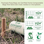 Pawtria Certified Home Compostable Dog Poop Bags (240 Bags + Lavender Carrier), Biodegradable Pet Waste Bags, Vegetable Starches, Leak proof Dog Waste Bags, Light-weight silicone made bag carrier