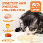 Wellix Dog & Cat Food Topper - Salmon Roe Treats Freeze Dried Egg Yolk & Chicken Flavor Low Calorie - Antioxidant and Skin & Coat Support - Healthy Cat Treats for Indoor Cats
