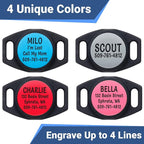 GoTags Personalized AirTag Dog Collar Holder, Engraved Tracker Case for Pet Collar, Custom Text with Phone Number, Slide On Tag for GPS Nameplate, Track Dogs with Apple iPhone, 4 Colors (Small)