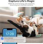 FUKUMARU Automatic Cat Feeder with Rotating Camera,1080P HD Video with Night Vision, 5G WiFi APP Control Pet Feeder, 2-Way Audio, Low Food, Motion & Sound Alerts