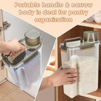 Rice Storage Container 10 Lbs, Airtight Food Dispenser with Large Spout and Cup for Rice, Cereal, Flour, Oatmeal, Pet Dog Cat Food Storage