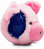 Flourish Pets 2 in 1 Multi-Layer Chew Toy for Active Dogs | Non-Toxic BPA Free Double Stitched Soft Fabric Exterior Dog Toys | Long-Lasting Dog Plush Toys - Pig 3.5"