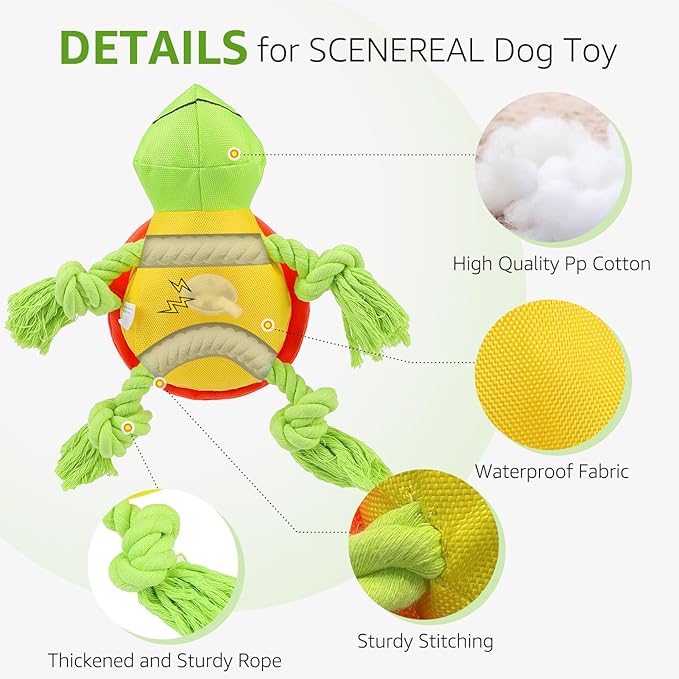 SCENEREAL Turtle Dog Toy - Durable Chew & Fetch Toy for Large Dogs, Floats on Water for Pool, Lake or Beach, Interactive Outdoor Training Retrieving Dummy for Medium Puppies