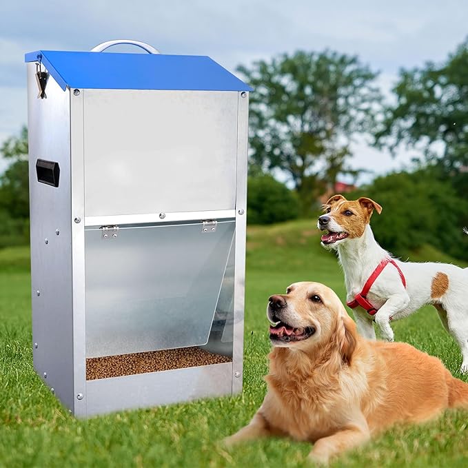 Automatic Dog Feeder Outdoor Dog Feeder for Large Dogs Large Breed Dog Food Dispenser, 25LBS Capacity Pets Feeder Gravity Food Feeder