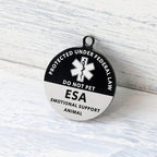 MYLUCKYTAG Emotional Support Animal (ESA) QR Code Stainless Steel Pet ID Tag - Online Profile, Location Alert Email, Digital, Durable Collar Tag - Engraved