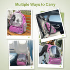 Expandable Cat Backpack,Cat Bubble Backpack Carrier for Carrying Cats, Pets and Small Dogs,Airline-Approved,Designed for Travel, Hiking, Walking,Car （Pink