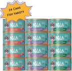LOVE, NALA - FLAKED Fish Variety Pack - 24 Pack - Natural Adult Cat Wet Food - Grain Free, Non-GMO, Lean Protein, Omega 3, Added Minerals & Vitamins