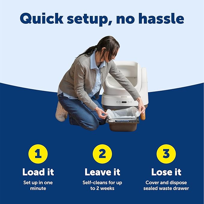 PetSafe ScoopFree OpenSky Automatic Self-Cleaning Cat Litter Box - Hands-Free Cleaning - Odor Control Litter System - App Controlled with Health Monitoring - Multi-Cat Compatible