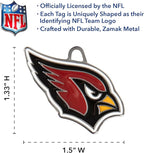 NFL Arizona Cardinals Engraving Pet ID Tags in 32 Team Logo Shapes Personalized Dog Tags and Cat Tags with 3 Lines of Customizable Text for Tracking & Safety. Stainless Steel Pet ID Tracking Tags