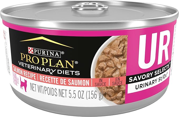 Pro Plan Veterinary Diets Purina UR Urinary St/Ox Savory Selects Feline Formula Salmon Recipe in Sauce Wet Cat Food - (Pack of 24) 5.5 oz. Cans