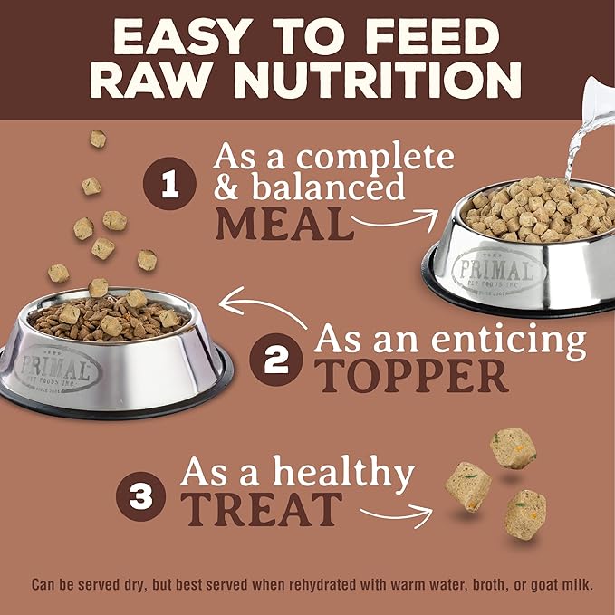 Primal Freeze Dried Dog Food, Pronto Mini Nuggets, Pork; Scoop & Serve, Complete & Balanced Meal; Also Use As Topper or Treat; Premium, Healthy, Grain Free, High Protein Raw Dog Food (16 oz)