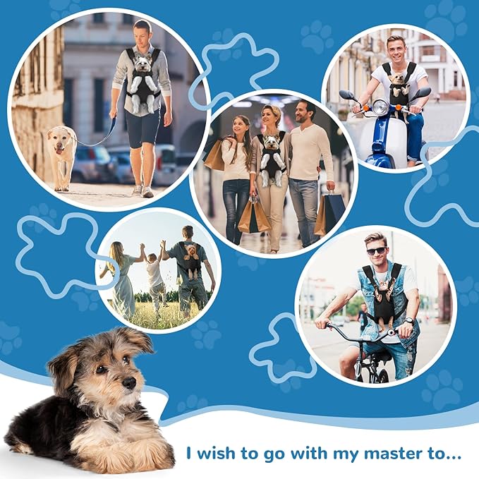 YUDODO 2-Pack Pet Dog Carrier Backpack Adjustable Dog Front Carrier, Legs Out Easy-Fit Dog Travel Backpack Carrier for Hiking Camping for Small Medium Dogs Cats and Rabbits (Small Black+Pink)