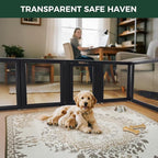 FXW AuraSpace Acrylic Indoor Dog Playpen for Puppies and Small Dogs, 24 Inch, 6 Panels, Black