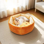 Cute Cat Beds Kitten Beds, Soft Small Dog Beds, Washable Pet Beds for Puppy and Kitty, Funny Pizza Shape, 20 Inch