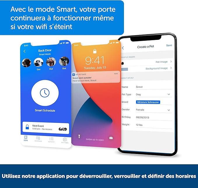PetSafe SmartDoor App-Controlled Pet Door (Large), Made for Multiple Pets, Selective Entry and Exit, Control Through Your Phone, Smart Dog Door, Wi-Fi Enabled (White - Large)