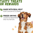 OPET Freeze Dried Chicken Cat Treats, Single Ingredient Grain Free High Protein Pet Food for Cats and Dogs, Healthy Training Snacks, Freeze Dried Cat Food (Chicken Breast, 1.48 Ounce)