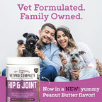 VetPro Complete Dr. Joseph's Peanut Butter Hip and Joint Dog Chews, 120 Count, Pain and Inflammation Relief with Glucosamine, Chondroitin, MSM, Turmeric, Vitamin C, Omega 3, Treats Hip Dysplasia