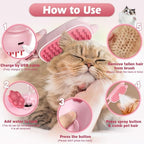 Cat Steam Brush for Dog & Cat, Spritz Defur Comb 3 in 1 Pet Rechargeable Steam Brush Tool for Long and Short Haired Cats and Dogs, Anti-Static, Shedding, Detangling, Massage & Combing (pink)