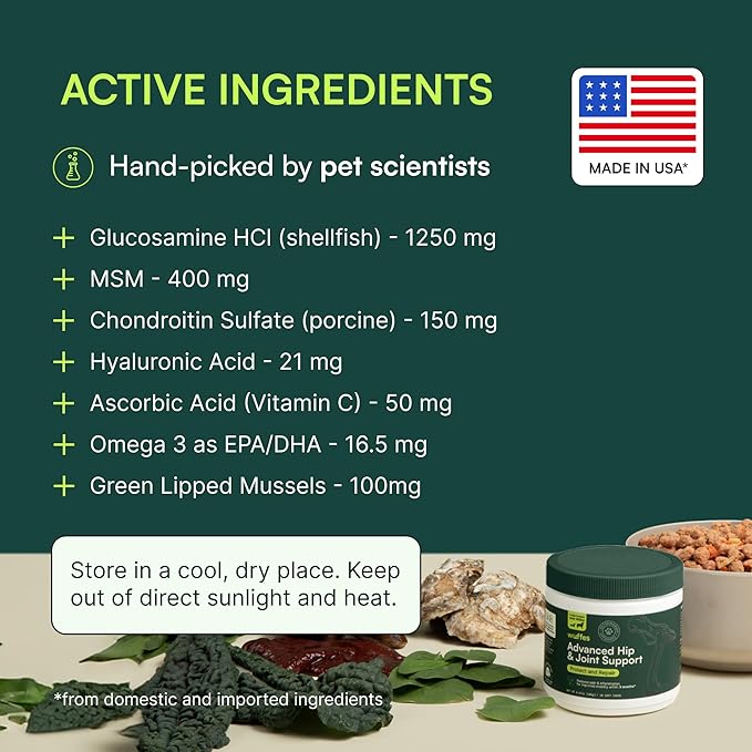 Wuffes Chewable Dog Hip & Joint Supplement - Glucosamine & Chondroitin Chews - Dog Joint Supplements & Vitamins - Extended Joint Care (Large Breed (Over 65 lbs), 60 Chews (Pack of 2))