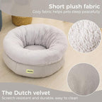 Cat Bed for Indoor Cats,Round Cat Bed for Small Pets,Washable Pet Bed with Non-Skid Bottom,Pet Bed for Puppy and Kitty,19 Inches,Grey