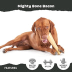 Barkbox Super Chewer Tough Dog Chew Toys for Aggressive Chewers, Dental Stimulating (Bacon Bone - Large)