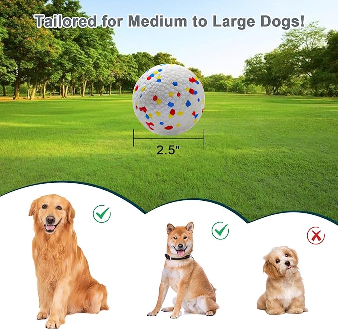 Dog Toy Balls 2.5 Inch, Indestructible Dogs Tennis Balls 3 Pack for Aggressive Chewers, Durable Interactive Toys for Large and Medium Dogs, Perfect for 2.5 Inch Dog Ball Launcher (ETPU Material)
