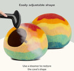 MEOWFIA Cat Cave – Premium Felt Cat Bed for Indoor Cats, Handmade 100% Merino Wool (Vivid Shades) (Medium, Tucson Sunset)