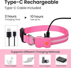 MASBRILL RGB Light Up Dog Collar - Flashing LED, Rechargeable, Water-Resistant, Glow Up Night Walking Collar for Small to Large Dogs