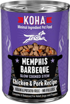 KOHA Memphis BBQ Stew for Dogs with Chicken and Pork, High Protein Wet Dog Food, 12.7oz Cans (Case of 12)