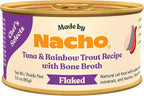 Made by Nacho Flaked Filets Recipe in Bone Broth, Grain-Free Chef's Selects Wet Food for Cats Balanced Diet in Naturally Hydrating Pumpkin-Infused Broth (3.0 oz (Pack of 12), Tuna & Rainbow Trout)