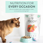 Meow Freeze Dried Cat Food - Lamb & King Salmon Recipe,High Protein Cat Treats,Meals & Toppers,Dry Cat Food,9.9oz