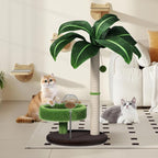 Cat Scratching Post with Bed, Cat Tree Tower Natural Sisal Cat Scratcher Cat Bed Cute Cat Tree for Kittens and Cats