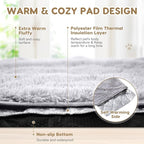 4 Pack Self Warming Cat Bed Pad Self Heating Cat Dog Mat with Fluffy Faux Fur Plush Cat Calming Bed Thermal Cat Mat Washable Pet Pad Anti Slip Bottom for Outdoor Indoor Pets(Gray,16" X 20")