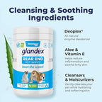Vetnique Labs Glandex Dog Wipes for Pets Cleansing & Deodorizing Anal Gland Hygienic Dog & Cat Wipes with Vitamin E, Skin Conditioners and Aloe (75ct)