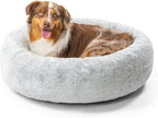 Best Friends by Sheri SnuggleSoft Faux Fur Calming Donut Bed for Dogs, Gray, Medium, 30" x 30"