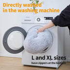 Donut Dog Bed, Large Dog Bed, Multiple Cat Bed, Washable Round Bed for Large Dogs, Indoor (Light Grey, 47", XL)