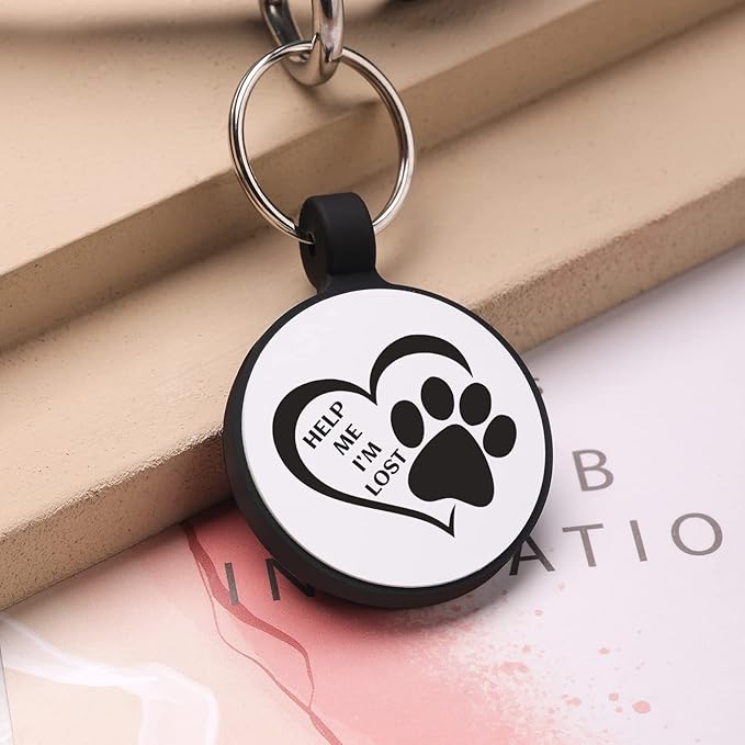 MYLUCKYTAG QR Code Silicone Dog ID Tag, Quiet & Durable, Engraved Dog Collar Tag with Online Pet Profile & Location Alert Email