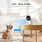 2K Pan-Tilt Indoor Security Camera, 360° Pet/Dog Monitoring, Motion Tracking, Night Vision, 2-Way Audio, Motion Alerts, Compatible with Alexa & Google Assistant (2.4GHz & 5GHz)