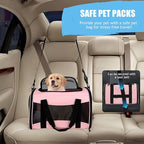 Carriers Soft-Sided Pet Carrier Pink for Medium Large Cats Dogs Undertake 35Lbs,Ventilated Mesh Windows,Top Load Cat Carrier with Airline Approved(X-Large,Pink)