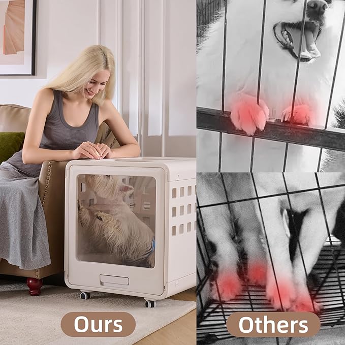 Foldable Dog Crate Furniture，Acrylic Dog Cage End Table, for Small/Medium Dogs,Durable Dog cage with Movable and Modular Design - Safe, Stylish and Convenient