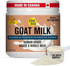 Pets Gone Wild Goat Milk Powder, Non-GMO, Picky Eater Friendly, Liquid Gold High Protein Supplement for Gut Health, Immunity & Hydration Ideal as Milk or Food Topper, Made in Canada
