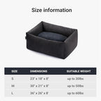 Durable Pet Bed for Small Dogs and Cats, 23" Rectangle Puppy Sofa with Bolster Sides, Washable Soft Fabric with Reversible Cushion, Easy to Clean and Perfect for Crate Use (Camel, S)