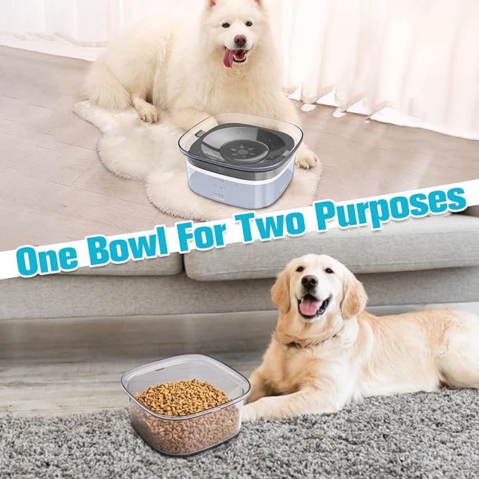 UPSKY 70oz Dog Water Bowl 2L No Spill Dog Bowl Large Capacity Spill Proof Slow Water Feeder, No Splash Dog Bowl Pet Water Dispenser Vehicle Carried Travel Slow Drinking Bowl for Messy Drinkers, Cats